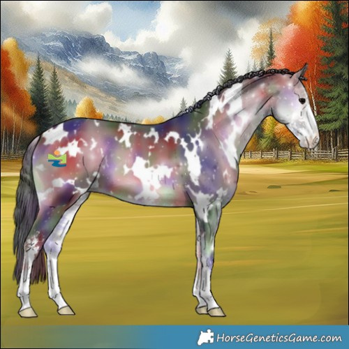 Horse Color:Nacre White Spotted Brown Onyx Sabino 