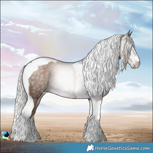 Horse Color:Gray Silver Black Pearl Tobiano 