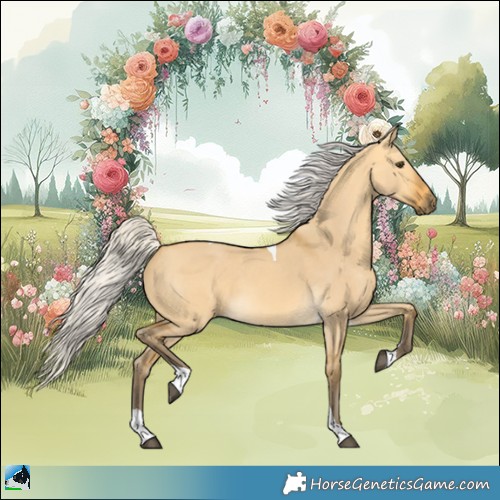 Horse Color:Silver Buckskin Dun Tobiano 