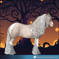 Horse Color:Silver Blue Roan Pearl Tobiano Frame 