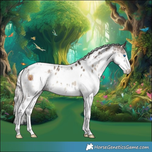 Horse Color:White Spotted Silver Grullo Onyx Splash Appaloosa 