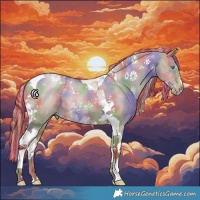 Horse Color:Painted Nacre Silver Bay Pearl Dun Tobiano 