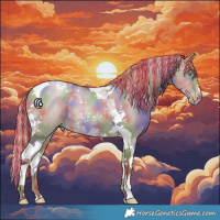 Horse Color:Painted Nacre Silver Bay Pearl Dun Tobiano 