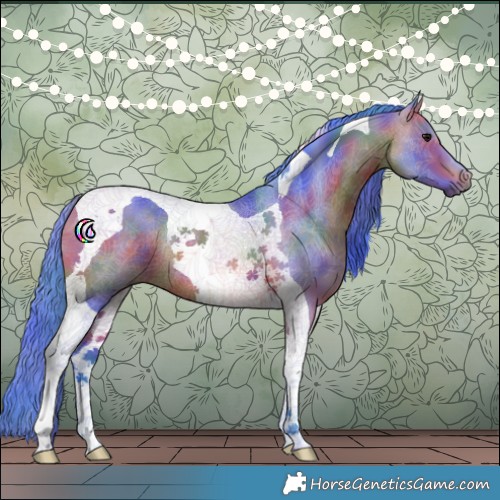 Horse Color:Nacre Watercolor Bay Tobiano Rabicano 