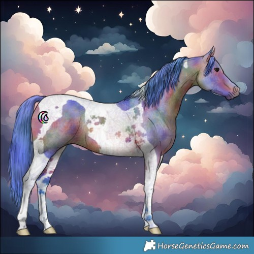 Horse Color:Nacre Watercolor Bay Tobiano Rabicano