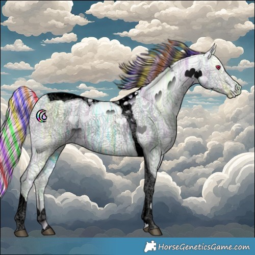 Horse Color:Void Painted Palomino Chinchilla Ice Tobiano 