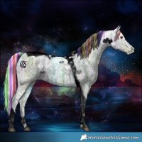 Horse Color:Void Painted Palomino Chinchilla Ice Tobiano