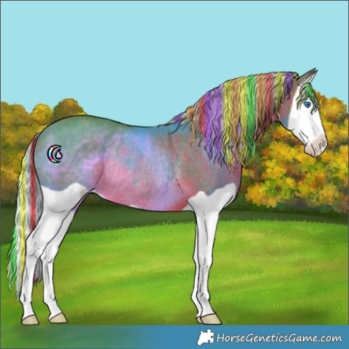 Horse Color:Painted Watercolor Silver Brown Splash Rabicano