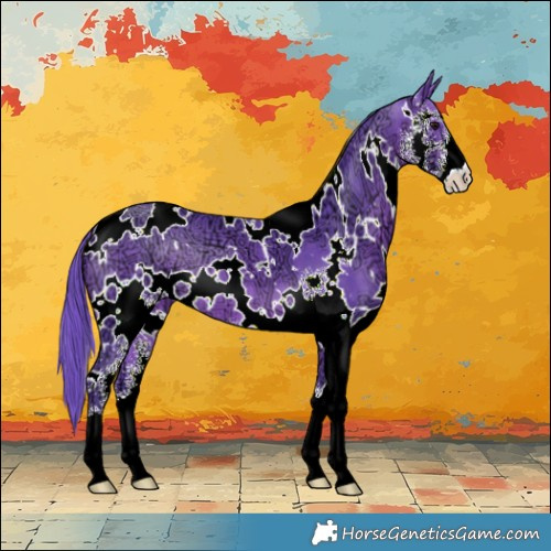 Horse Color:Watercolor White Spotted Brown Ice Sabino 