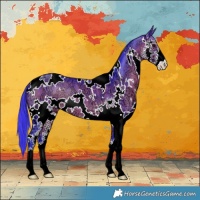 Horse Color:Watercolor White Spotted Brown Ice Sabino 
