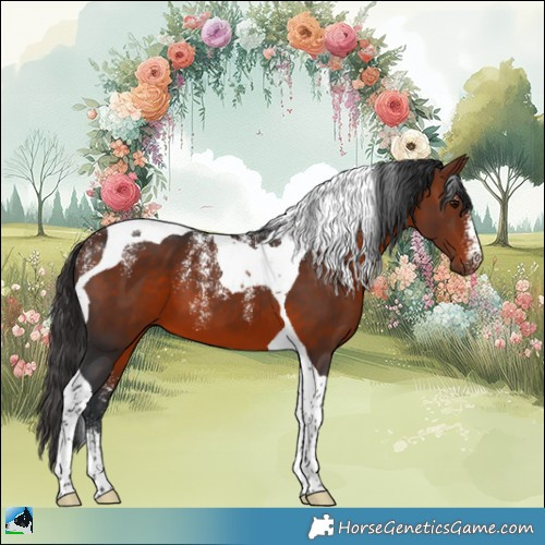 Horse Color:Powder White Bay Tobiano 