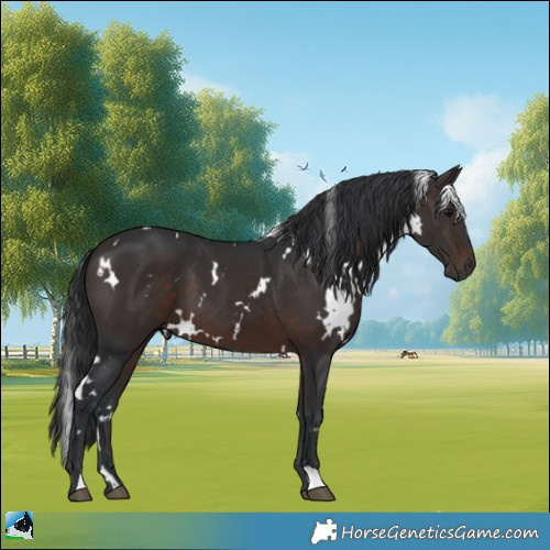 Horse Color:White Spotted Brown 
