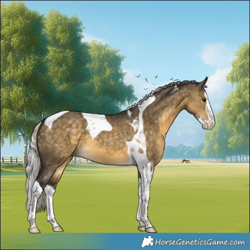 Horse Color:Silver Buckskin Dun Splash Tobiano 