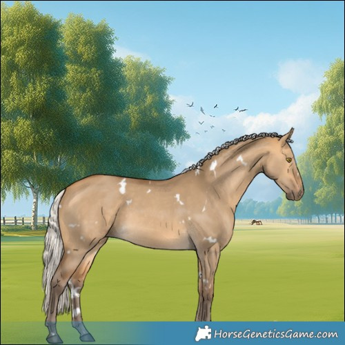 Horse Color:White Spotted Silver Buckskin Dun 