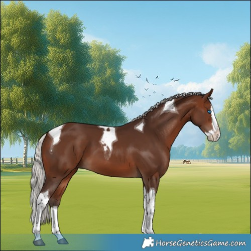 Horse Color:Silver Bay Splash Tobiano 
