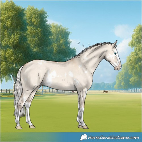 Horse Color:White Spotted Silver Perlino Dun Splash 