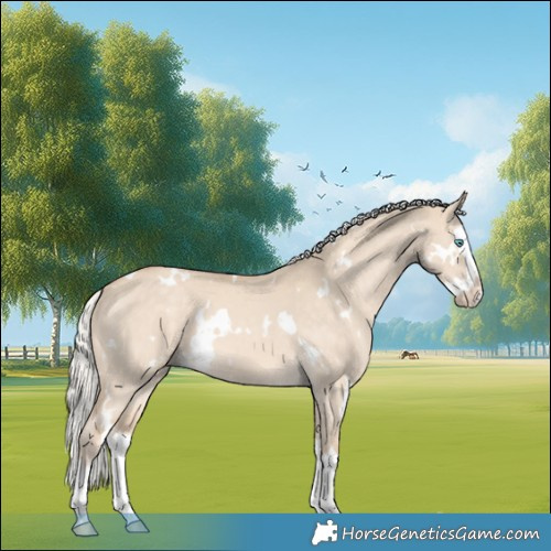 Horse Color:White Spotted Silver Perlino Dun Splash 