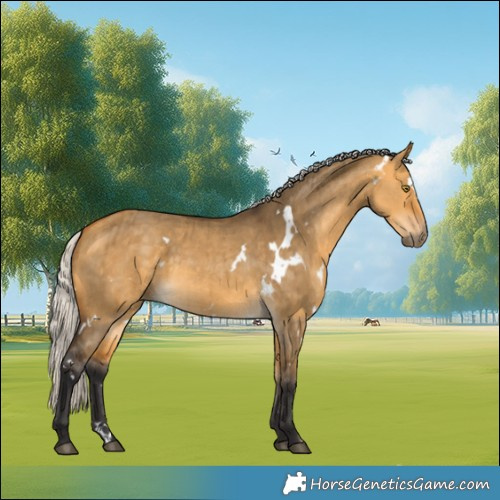 Horse Color:White Spotted Silver Buckskin Dun Brindle 