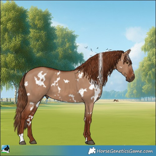 Horse Color:White Spotted Red Dun 