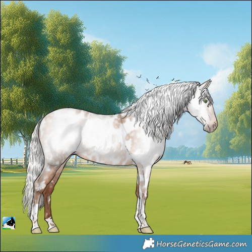 Horse Color:Gray Silver Amber Champagne Tobiano Near Leopard 