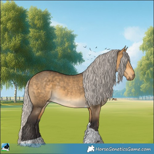 Horse Color:Silver Buckskin Dun Tobiano 