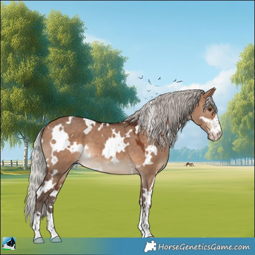 Horse Color:White Spotted Silver Brown Dun 