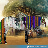 Horse Color:Void Painted Brown Ice Tobiano 