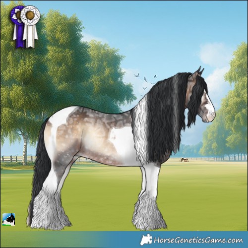 Horse Color:Brown Ice Onyx Tobiano Rabicano