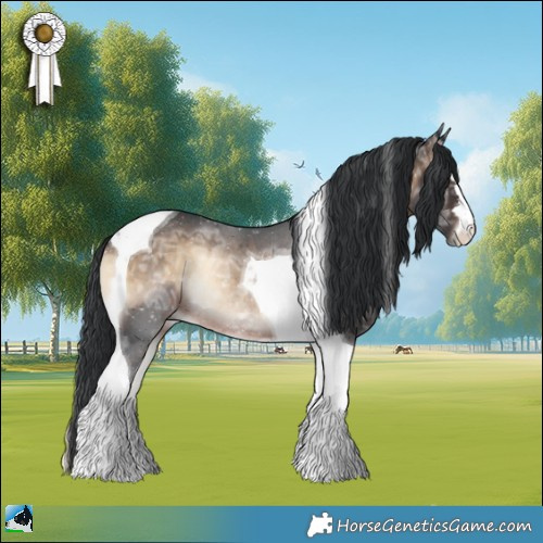 Horse Color:Brown Ice Onyx Tobiano Rabicano