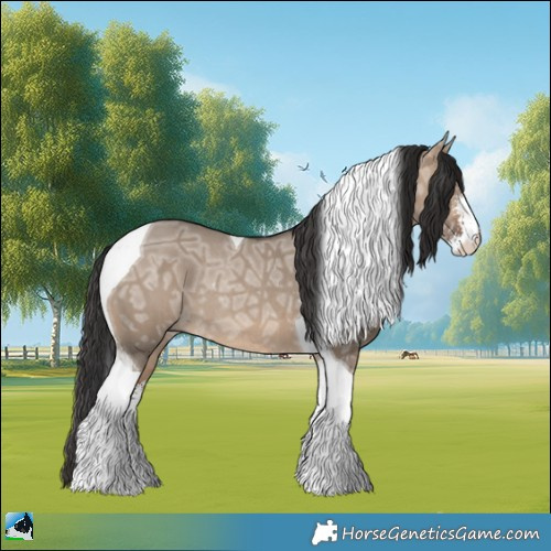 Horse Color:Brown Ice Dun Sabino Tobiano Rabicano 
