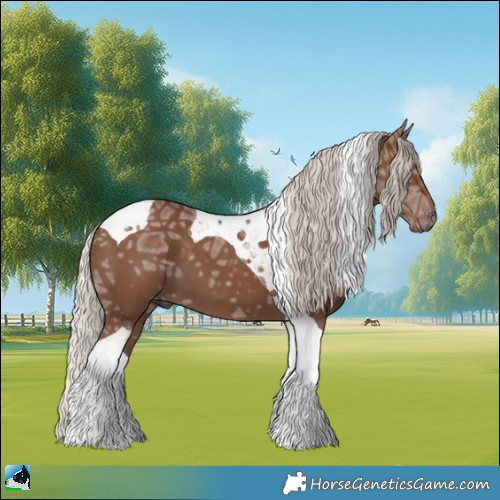 Horse Color:Silver Black Ice Tobiano 
