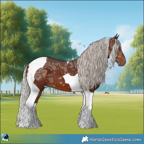 Horse Color:Silver Brown Ice Tobiano 