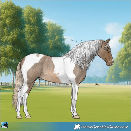 Horse Color:Chocolate Palomino Roan Tobiano Varnish 