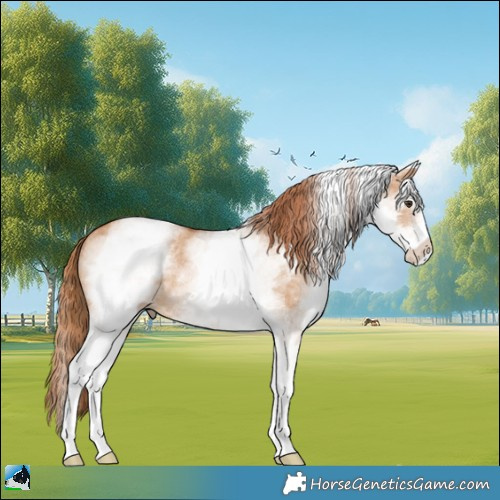 Horse Color:White Spotted Red Dun Rabicano 