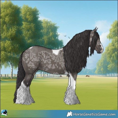 Horse Color:Smoky Grullo Ice Mushroom Tobiano Brindle 