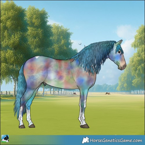 Horse Color:Nacre Bay Dun Sabino Tobiano Rabicano 