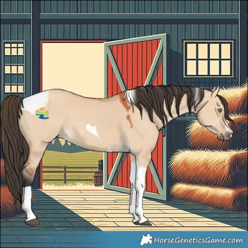 Horse Color:Bay Dun Tobiano 