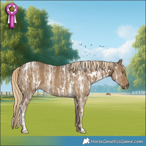 Horse Color:White Spotted Chocolate Palomino Ice Mushroom 