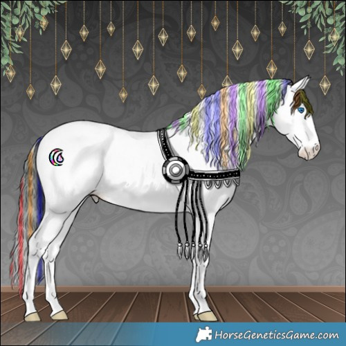 Horse Color:Painted Amber Champagne Dun Splash Tobiano 