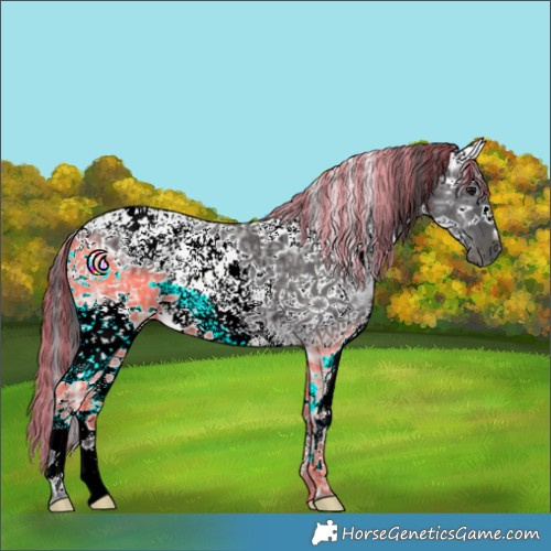 Horse Color:Painted White Spotted Smoky Black Ice Splash