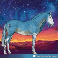 Horse Color:Watercolor Smoky Black Splash 