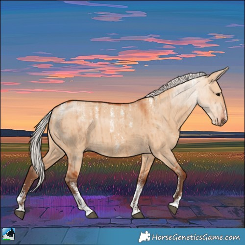 Horse Color:Powder White Silver Bay Dun Brindle 