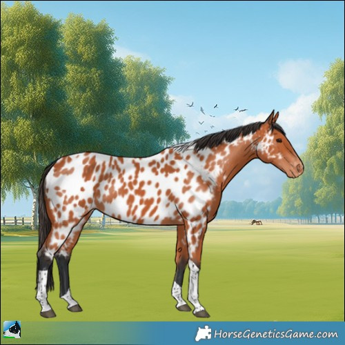 Horse Color:Bay Tobiano Near Leopard 
