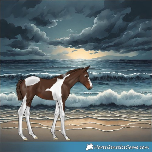 Horse Color:Gray Chestnut Tobiano 