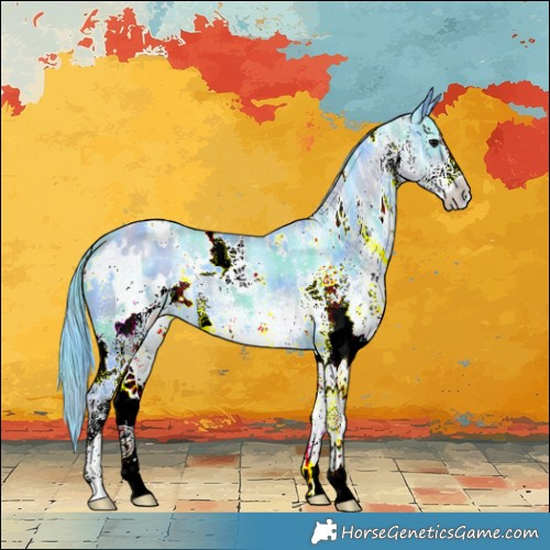 Horse Color:Nacre Watercolor White Spotted Black Ice 