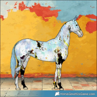Horse Color:Nacre Watercolor White Spotted Black Ice 