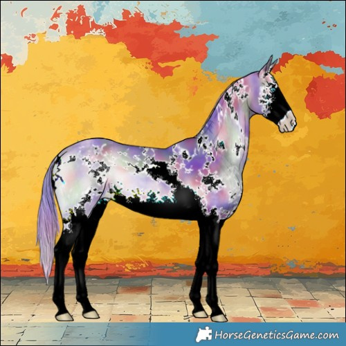 Horse Color:Nacre Watercolor White Spotted Bay Onyx Splash 