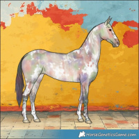 Horse Color:Nacre White Spotted Brown Ice Dun 