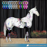 Horse Color:Nacre Watercolor White Spotted Grullo Ice Pearl Tobiano 