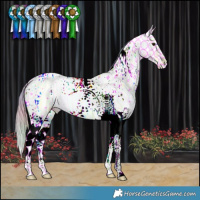 Horse Color:Nacre Watercolor White Spotted Grullo Ice Pearl Tobiano 